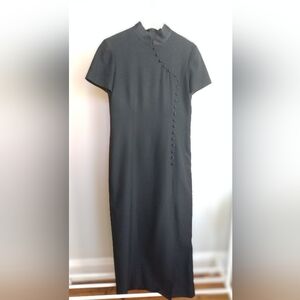 Evan-Picone Formal Asian Style Midi Dress w/Side Front Slit- sz 8